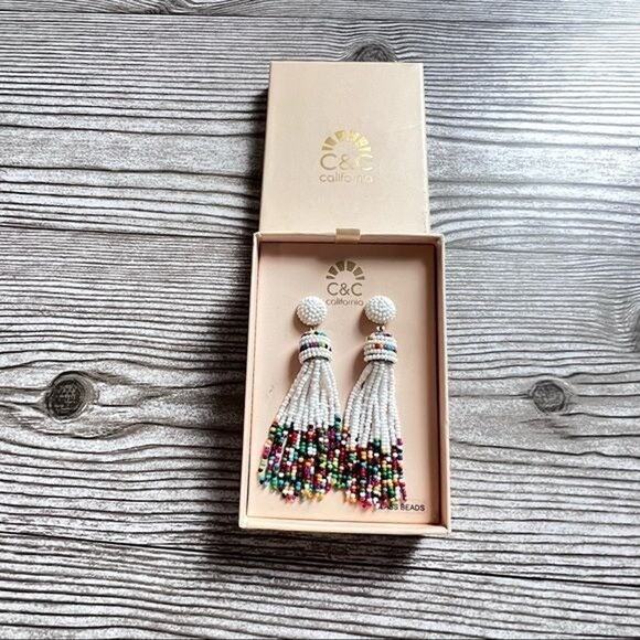 C&C  California Womens Fashion Statement Multi-color Tassel Earring Set - Picture 5 of 6